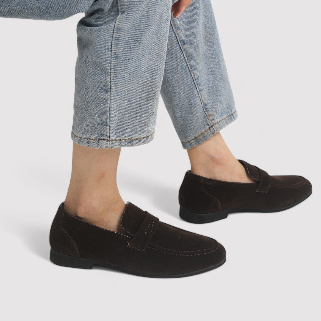 Monidoco Old Money Suede Penny Loafers