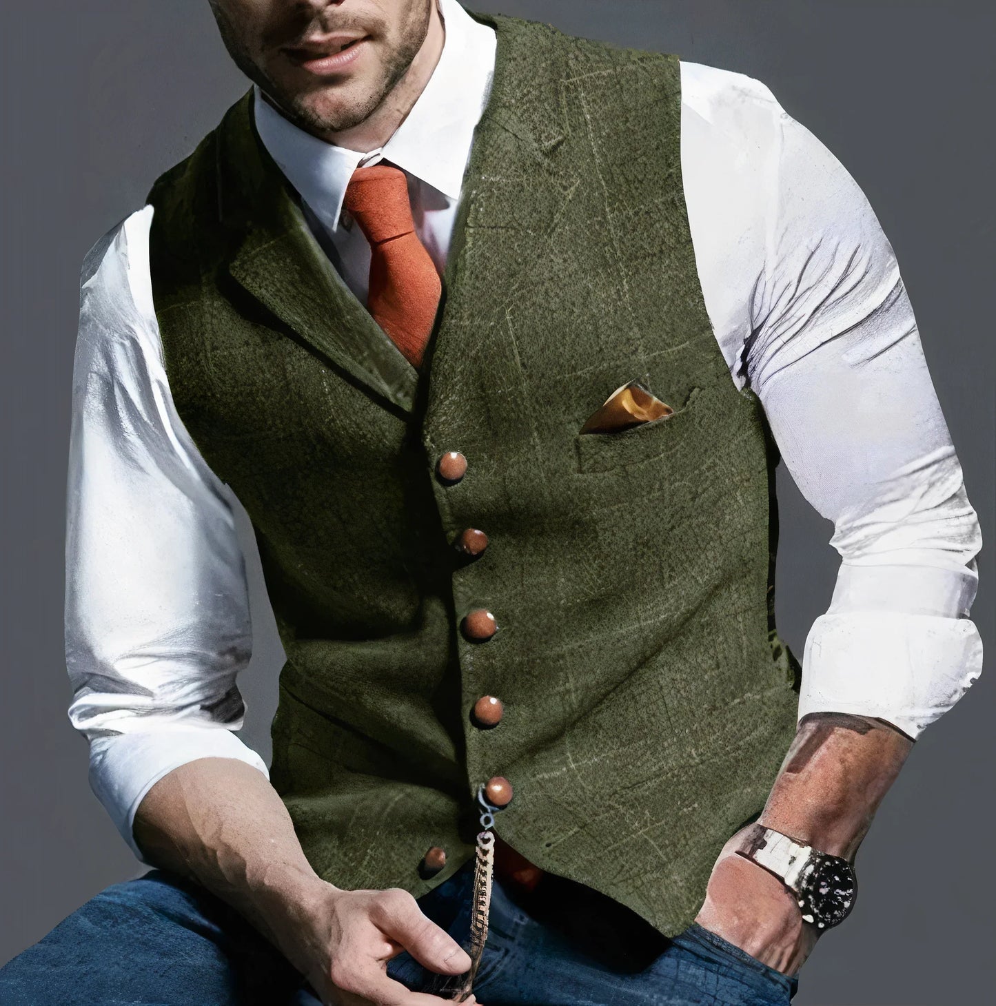 Elegant licht geruit gilet - Alexander