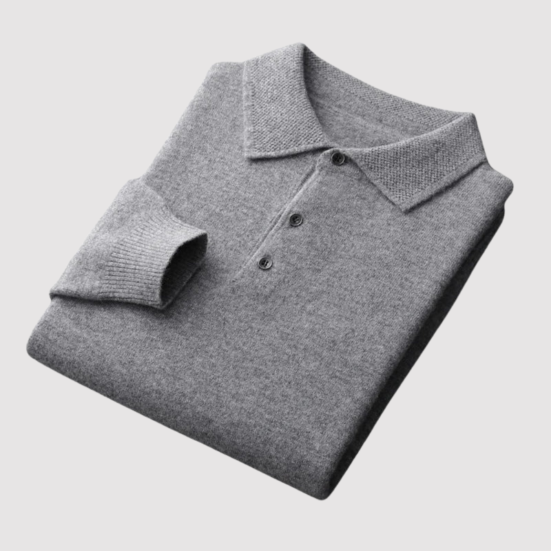 Monidoco Old Money Merino Wol Polo Collar Sweater