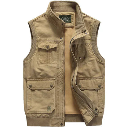 Vintage utility-vest met meerdere zakken voor heren