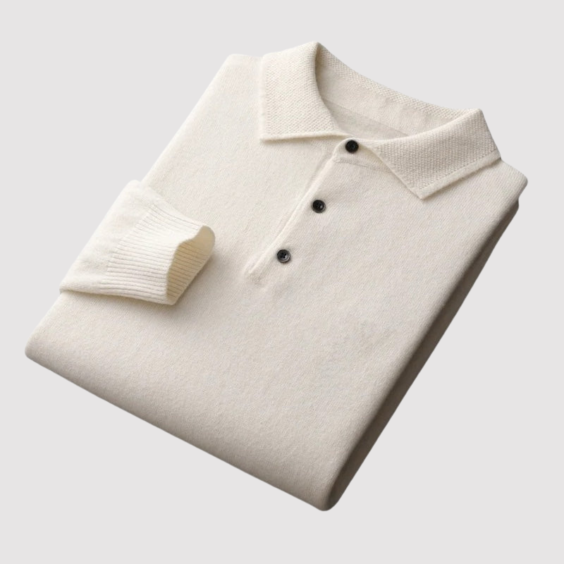 Monidoco Old Money Merino Wol Polo Collar Sweater